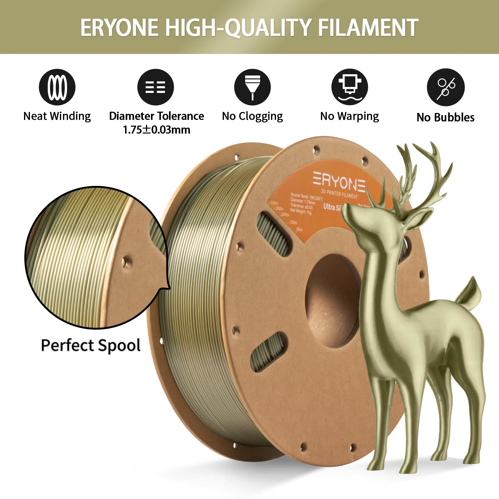 Ultra Silk PLA Filament for 3D Printing 1KG 1.75Mm No Clogging High Quality Perfect Spool for 3D Printer/Pen New Arrival